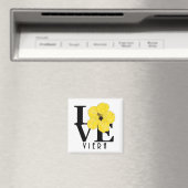 Viera LOVE Yellow Hibiscus Magnet (Insitu (Vaatwasser))