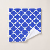Vierbladig patroon in koningsblauw bad handdoek (Wasdoekje)