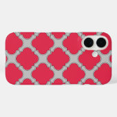 Vierbladig rood en grijs Case-Mate iPhone case (Achterkant (horizontaal))