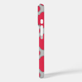 Vierbladig rood en grijs Case-Mate iPhone case (Achterkant / Links)