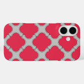 Vierbladig rood en grijs Case-Mate iPhone case (Achterkant (horizontaal))
