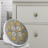 Vierbladige klaver - Goud en Parel Mozaïek Keramische Knop