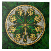 Vierbladige klaver - Goud, Malachietparel Tegeltje (Voorkant)