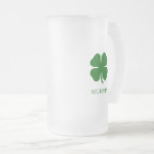 Vierbladige Klaver Groen Iers Matglas Bierpul (Voorkant rechts)