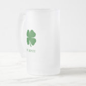 Vierbladige Klaver Groen Iers Matglas Bierpul (Voorkant links)