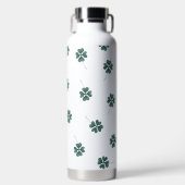 Vierbladige Klaver Groene Waterverf Waterfles (Voorkant)