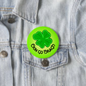 Vierbladige Klaver Lucky Shamrock Erin Go Bragh Ronde Button 7,6 Cm (In situ)