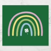 Vierbladige Klaver Regenboog St. Patrick's Dag Bier Etiket (Enkel label)