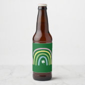 Vierbladige Klaver Regenboog St. Patrick's Dag Bier Etiket (Voorkant)