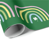 Vierbladige Klaver Regenboog St. Patrick's Dag Cadeaupapier (Rol Hoek)