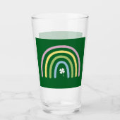 Vierbladige Klaver Regenboog St. Patrick's Dag Glas (Voorkant)