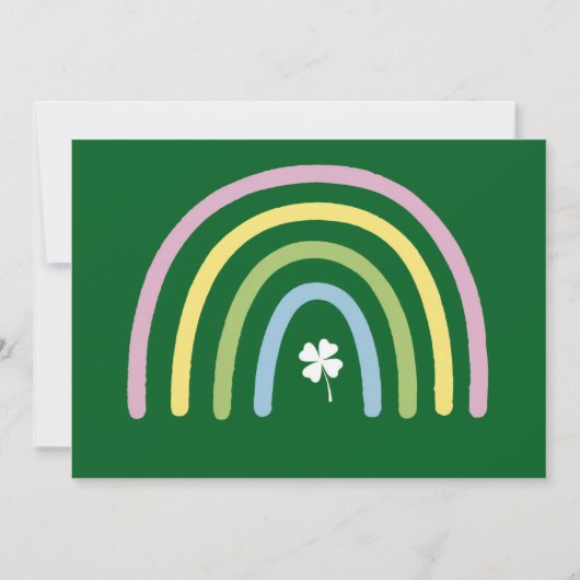 Vierbladige Klaver Regenboog St. Patrick's Dag  Kaart (Voorkant)