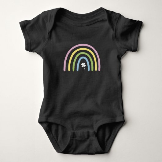 Vierbladige Klaver Regenboog St. Patrick's Dag  Romper (Voorkant)