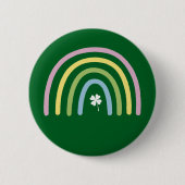 Vierbladige Klaver Regenboog St. Patrick's Dag Ronde Button 5,7 Cm (Voorkant)