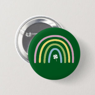 Vierbladige Klaver Regenboog St. Patrick's Dag  Ronde Button 5,7 Cm