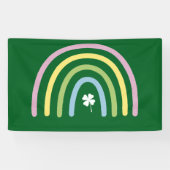 Vierbladige Klaver Regenboog St. Patrick's Dag  Spandoek (Horizontaal)