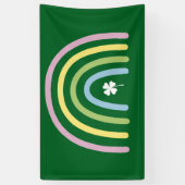 Vierbladige Klaver Regenboog St. Patrick's Dag  Spandoek (Verticaal)