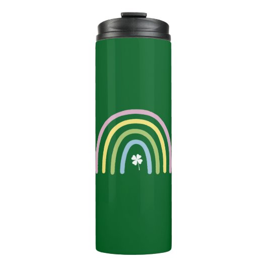 Vierbladige Klaver Regenboog St. Patrick's Dag  Thermosbeker (Voorkant)