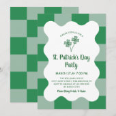 Vierbladige Klaver Schachbrett St. Patrick's Day Kaart (Voorkant / Achterkant)
