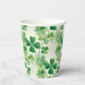 Vierbladige Klaver Shamrock St. Patrick's Day Papieren Bekers (Achterkant)