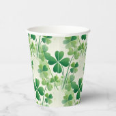 Vierbladige Klaver Shamrock St. Patrick's Day Papieren Bekers (Rechts)