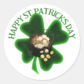 Vierbladige Klaver St. Patrick's Dag Ronde Sticker (Voorkant)