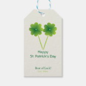 Vierbladige klaver St. Patrick's Day Cadeaulabel (Voorkant)
