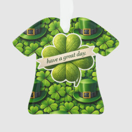 Vierbladige klaver St. Patrick's Day veel plezier Ornament