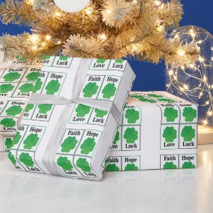 Vierbladige Klaver St. Patrick's Day Vierbladige K Cadeaupapier
