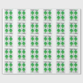 Vierbladige Klaver St. Patrick's Day Vierbladige K Cadeaupapier (Vlak)