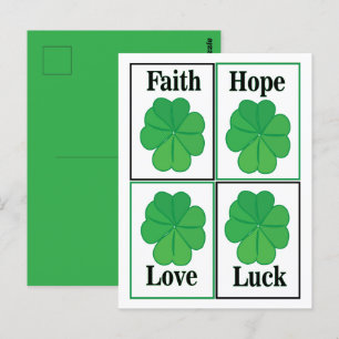 Vierbladige Klaver St. Patricksdag Vierbladige Kla Briefkaart
