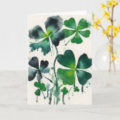 Vierbladige klaver - Watercolor bloemen Kaart (Gele Bloem)