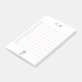 Vierbladige klaveraesthetic takenlijst post-it® notes (Schuin)