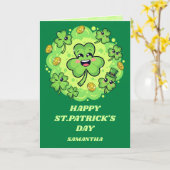 Vierbladige pret St. Patrick's Day kaart (Gele Bloem)
