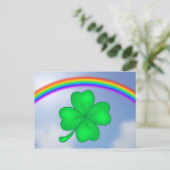 Vierblättriges Kleeblatt mit Regenbogen Briefkaart (Staand voorkant)