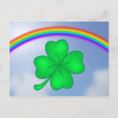 Vierblättriges Kleeblatt mit Regenbogen Briefkaart (Voorkant)