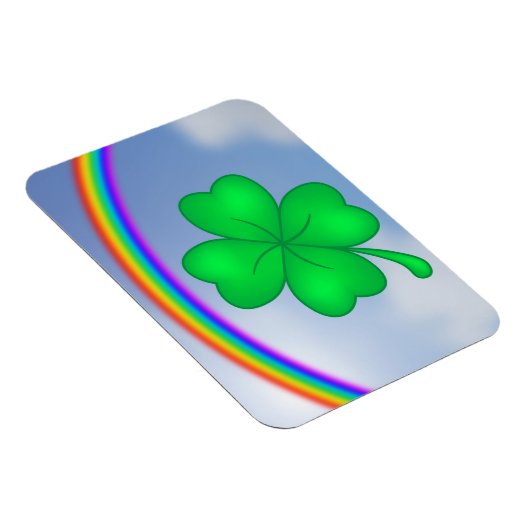 Vierblättriges Kleeblatt mit Regenbogen Magneet (Rechterzijde)