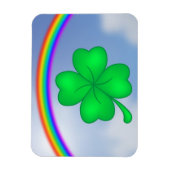 Vierblättriges Kleeblatt mit Regenbogen Magneet (Verticaal)