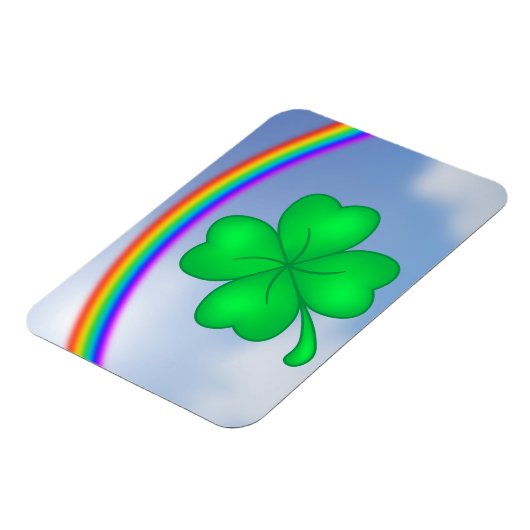 Vierblättriges Kleeblatt mit Regenbogen Magneet (Linkerzijde)