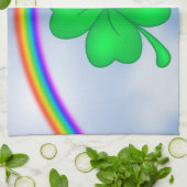 Vierblättriges Kleeblatt mit Regenbogen Theedoek (Gevouwen)