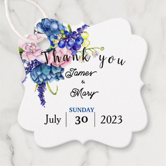 Vierbox Bedankjes Labels (Voorkant)