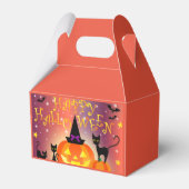 Vierbox gedecorbeerd met Happy Halloween Party Bedankdoosjes (Voorkant Zijde)