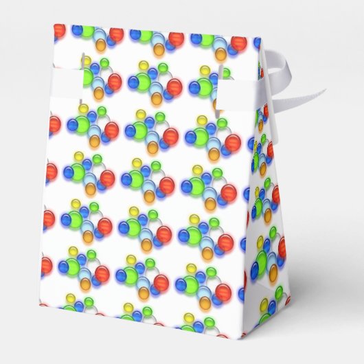 Vierbox - gekleurde bubbels bedankdoosjes (Achterkant)