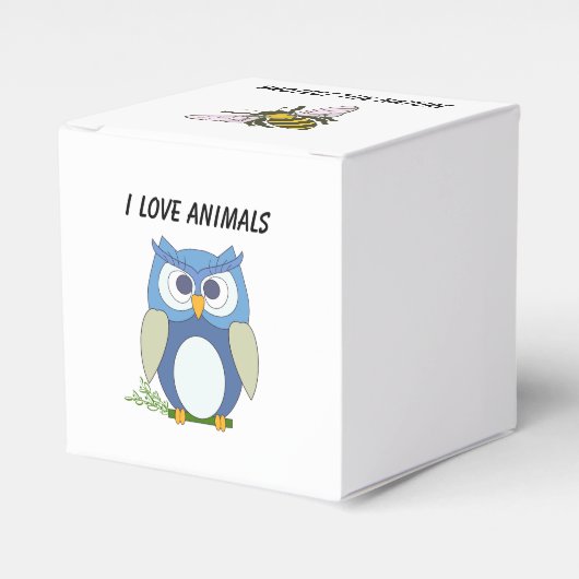 Vierbox "I Love Animals" Bedankdoosjes (Voorkant Zijde)