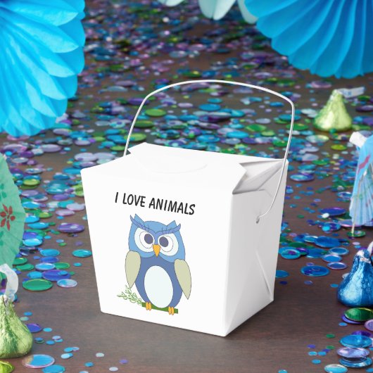 Vierbox "I Love Animals" Bedankdoosjes (Feest)
