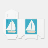 Vierbox met witte zeilboot bedankdoosjes (Uitgevouwen)