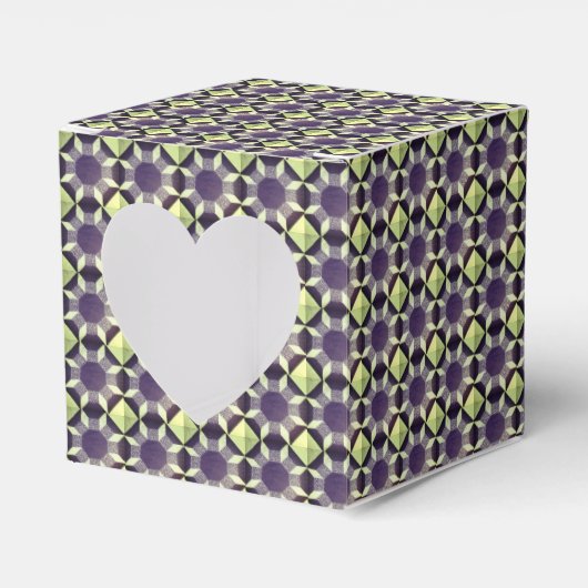 Vierbox - Quilt Pattern Green en Blue Bedankdoosjes (Voorkant Zijde)