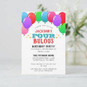 VIERbulous 4th Birthday Banner Blue Kaart (Staand voorkant)