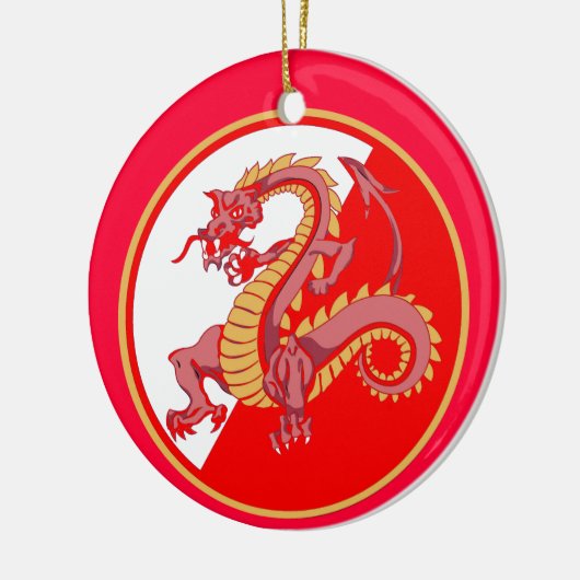 Vierce Chinese Dragon Aangepaste kerstversiering Keramisch Ornament (Links)