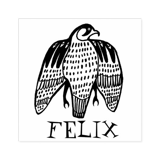 Vierce Falcon Birds Hand Tekening CUSTOMIZE IT Rubberstempel (Afrduk)